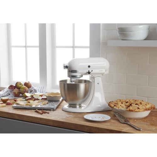 키친에이드 KitchenAid K45SSWH Stand Mixer, 4.5 Q, White