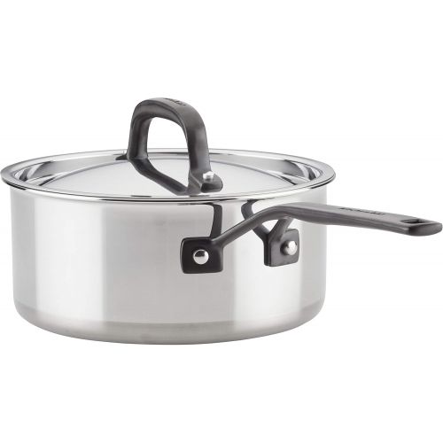 키친에이드 KitchenAid 5-Ply Clad Stainless Steel Cookware Pots and Pans Set, 10 Piece, Polished Stainless