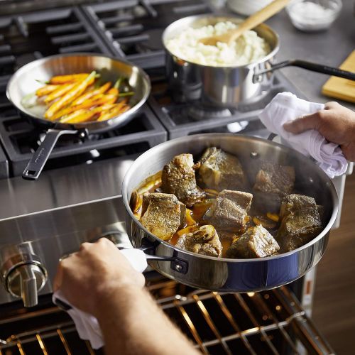 키친에이드 KitchenAid 5-Ply Clad Stainless Steel Cookware Pots and Pans Set, 10 Piece, Polished Stainless