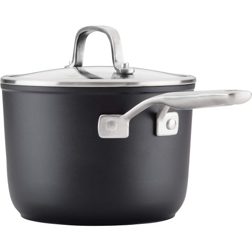 키친에이드 KitchenAid Hard Anodized Induction Nonstick Cookware Pots and Pans Set, 10 Piece, Matte Black