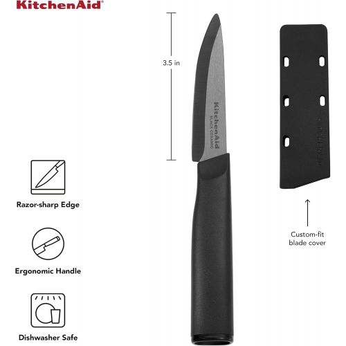 키친에이드 KitchenAid Classic Ceramic Paring Knife, 3.5-Inch, Black