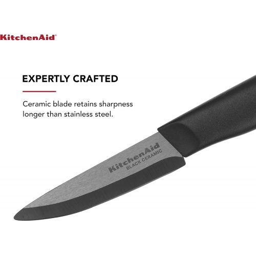 키친에이드 KitchenAid Classic Ceramic Paring Knife, 3.5-Inch, Black