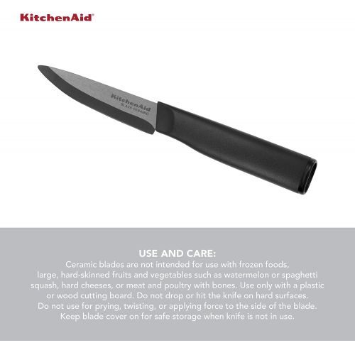 키친에이드 KitchenAid Classic Ceramic Paring Knife, 3.5-Inch, Black