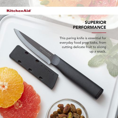 키친에이드 KitchenAid Classic Ceramic Paring Knife, 3.5-Inch, Black