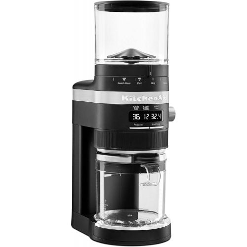 키친에이드 [아마존베스트]KitchenAid KCG8433BM Burr Coffee Grinder, 10 oz, Black Matte