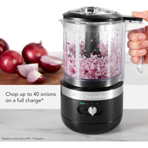 키친에이드 [아마존베스트]KitchenAid KFCB519BM Cordless Chopper, 5 cup, Black Matte