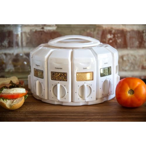  KitchenArt Select-A-Spice Auto-Measure Carousel Professional Series, White