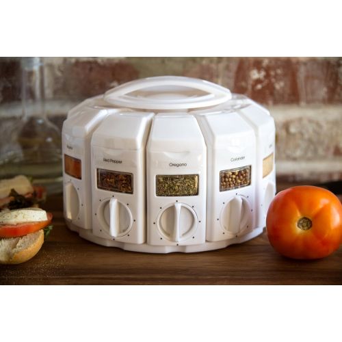  KitchenArt Select-A-Spice Auto-Measure Carousel Professional Series, White