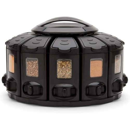  Kitchen Art Select-A-Spice Auto-Measure Pro Carousel 12 Compartments Black 9.5 x 9.5 x 6.5 inches