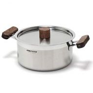 Kitchenart Stainless Stockpot 1.6Liter / 6.4 Quart with Lid and Wood Handle Available Induction Gas Stove Electric Radient