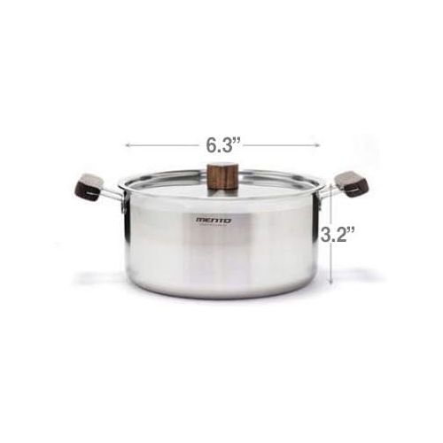  Kitchenart Stainless Stockpot 1.6Liter / 6.4 Quart with Lid and Wood Handle Available Induction Gas Stove Electric Radient