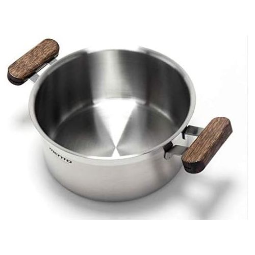  Kitchenart Stainless Stockpot 1.6Liter / 6.4 Quart with Lid and Wood Handle Available Induction Gas Stove Electric Radient