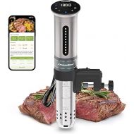 KitchenBoss Wifi Sous Vide Machine: Ultra-quiet Sous-vide Immersion Circulator Cooking Machine APP Control 1100W, IPX7 Waterproof Precision Cooker Accurate Temperature Digital Display, Silver