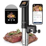 KitchenBoss WIFI Sous Vide Cooker: Ultra-Quiet Sous-vide Cooking Machine 1100 Watts Stainless Steel Immersion Circulator for Kitchen with TFT Preset Recipes, Black