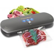 [아마존베스트]KitchenBoss Vacuum Sealer Machine for Preservation Automatic Vacuum Sealing System, Intelligent LED Indicator Lights,with Starter Kit Inclued 20 PCS Bags(grey)