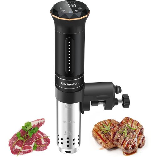  KitchenFun Sous Vide Cooker Immersion Circulators: 1100W Fast-Heating IPX7 Waterproof Thermal Immersion Circulator Accurate Temperature and Timer Sous Vide Machines with Digital Touch Screen