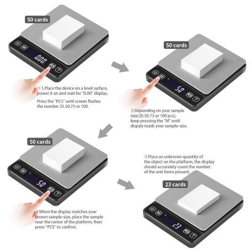  [아마존베스트]KitchenTour Digital Postal Scale - 0.01g/500g Small Portable Electronic Pocket Scale with Back-Lit LCD Display (Batteries Included)