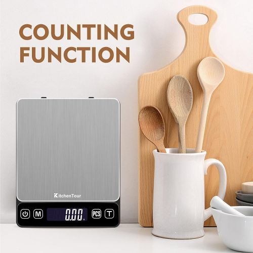  [아마존베스트]KitchenTour Digital Postal Scale - 0.01g/500g Small Portable Electronic Pocket Scale with Back-Lit LCD Display (Batteries Included)