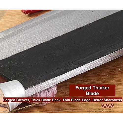  Kitory Chinese Chef Knife Traditional Forged Cleaver 7.5 Kitchen Knife for Vegetable and unfrozen meat High Carbon Clad Steel-100% handmade