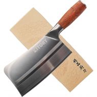Kitory Meat Cleaver, Bone Chopping Knife, Heavy Duty Chinese Chef Knife, German Steel Multi-Purpose Kitchen Knife with Comfortable Pearwood Handle, Gift Box Included, 6 inch