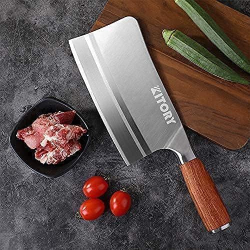  Kitory Meat Cleaver, Bone Chopping Knife, Heavy Duty Chinese Chef Knife, German Steel Multi-Purpose Kitchen Knife with Comfortable Pearwood Handle, Gift Box Included, 6 inch