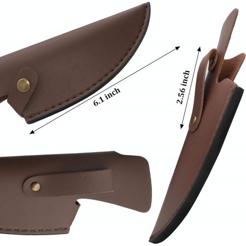  Kitory Leather Knife Sheath 6 inch Boning Knife Practical Soft Leather Sheath with Belt Loop Good for Protect Fixed Blade & Carry Out