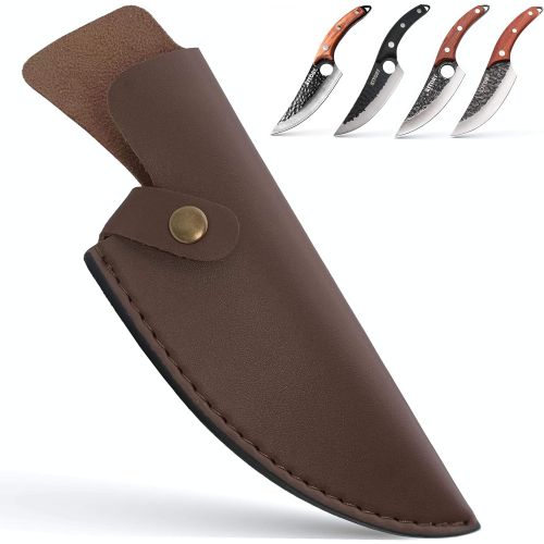  Kitory Leather Knife Sheath 6 inch Boning Knife Practical Soft Leather Sheath with Belt Loop Good for Protect Fixed Blade & Carry Out