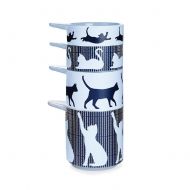 Kitschn Glam Novelty Animal Ceramic Measuring Cups 4 Set (Cat)