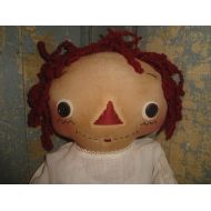 /Kittredgemercantile Vintage Inspired Raggedy Ann | Primitive Raggedy Ann | Handmade Cloth Doll | Raggedy Ann Dressed In Vintage Clothing