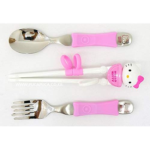  Hello Kitty Kids Training Chopsticks, Spoon, Fork Set for Right Hand