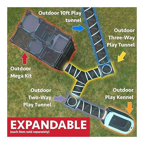  Kitty City Outdoor Catio Mega Kit for Cats, Replacement Parts, and 10' Tunnels