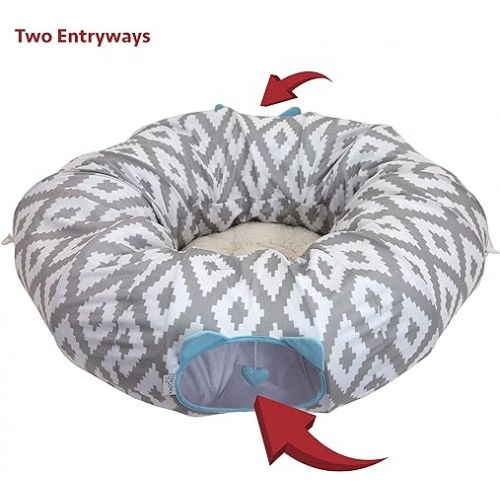  Kitty City Large Cat Tunnel Bed, Cat Bed, Pop Up Bed, Cat Toys, White