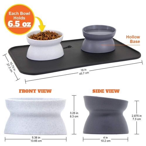  Kitty City Raised Cat Food Bowl Collection, Stress Free Pet Feeder and Waterer