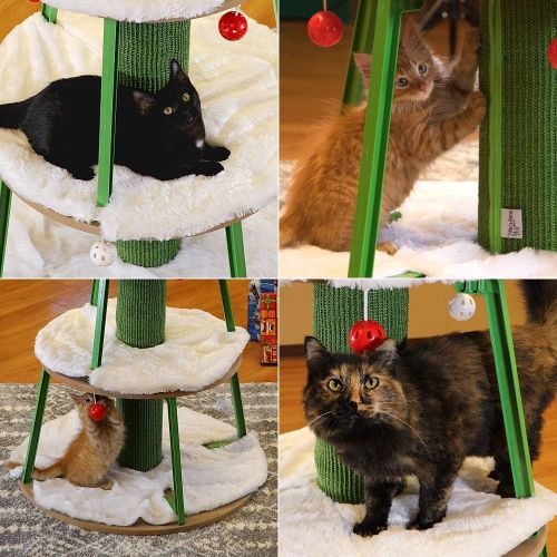  Kitty City Large Cat Tunnel Bed, Cat Bed, Pop Up bed, Cat Toys, Christmas Tree, Large Tree