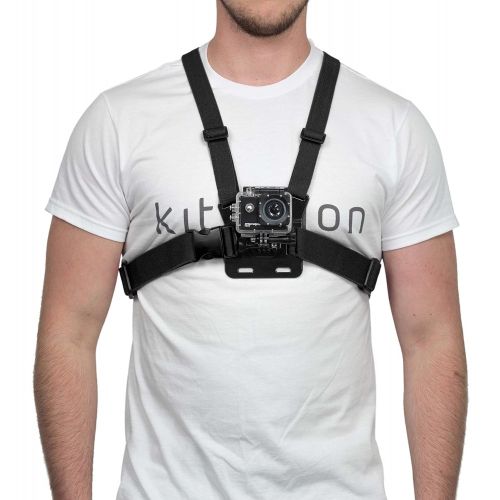  Kitvision Actionkamera Zubehoerset Brustgurt-Halterung, Kopfband-Halterung und Tour S Kleine Reisetasche Kompatibel mit GoPro HERO [3, 3+ oder 4], Kitvision Splash, Edge und Escape