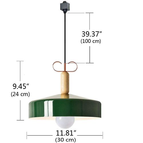  Kiven KIVEN 1-Light H Style Track Light Pendant 11.81 Green Shade with Lovely Metal Bowknot Track Lighting Chandelier Fixture