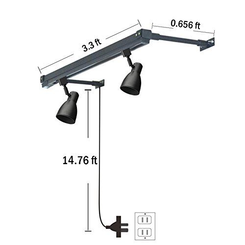  Kiven Plug in Black Linear Track Lighting Section, Black