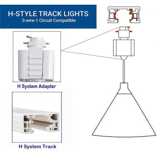  Kiven H-Style Track Mount Pendant Fixture White Scandinavian Style Pendant Lights for Kitchen Hanging Lamp - Modern Wood and Aluminium Light