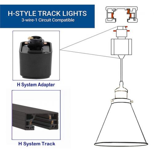  Kiven KIVEN H-System 3 Wire Track Mount Lighting Fixture Swag Light Come with Chain -2 Lights