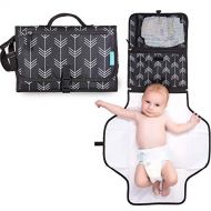 [아마존베스트]Kiyari Portable Diaper Changing Pad with Head Pillow - Foldable Travel Diaper Station - Replaces Heavy Diaper Bag - Baby Shower Gift Registry Must Have