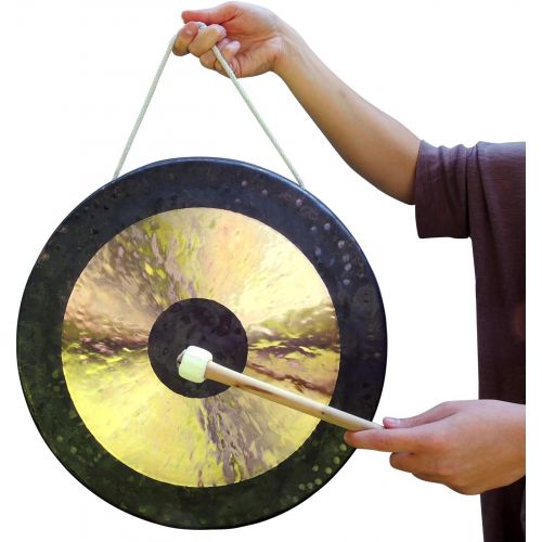  [아마존베스트]Klangschalen-Center Original Tam Tam Gong / Whood Chau Gong 40 cm Great Sound Including Wood / Cotton Mallet -7026