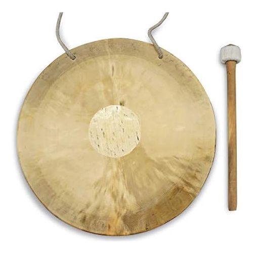  [아마존베스트]Klangschalen-Center 7003- Feng Gong / Wind Gong Diameter 45 cm Including Wood / Cotton Mallet