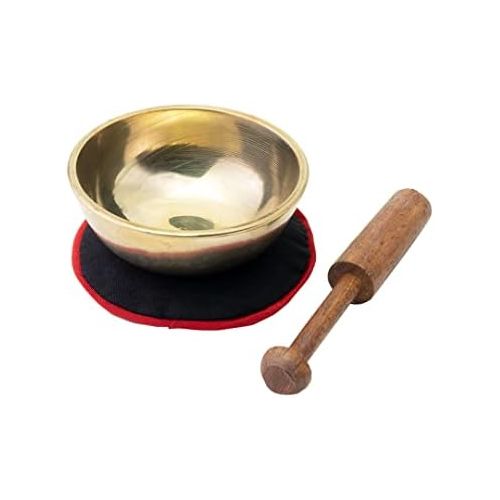  [아마존베스트]Klangschalen-Center 5078 Mini Singing Bowl in Colourful Gift Box with Black Base and Wooden Clapper Black / Red