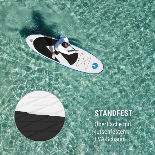  Klarfit Maliko Runner Stand up Paddling SUP-Board, Set inkl. Paddel, Leash, Rucksack und Pumpe  Cruiser-Board  Aluminiumpaddel  Groesse: 305x10x77cm  DropStitch Technology  inkl