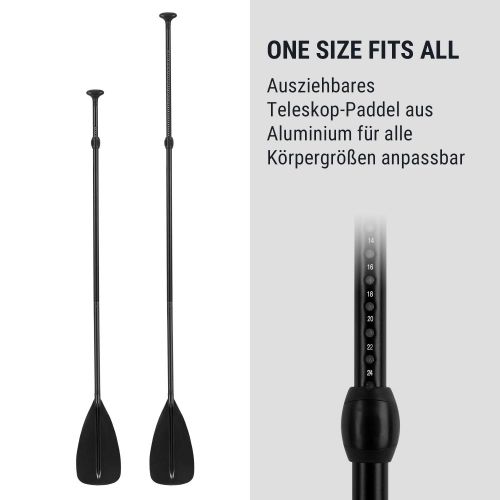  Klarfit Stand Up Paddle Board  Spreestar 305x10x77cm  Aufblasbar Set | SUP Board + Teleskop Paddel + Hochdruck Pumpe + 55L Transportrucksack + Leash DropStitch Technology