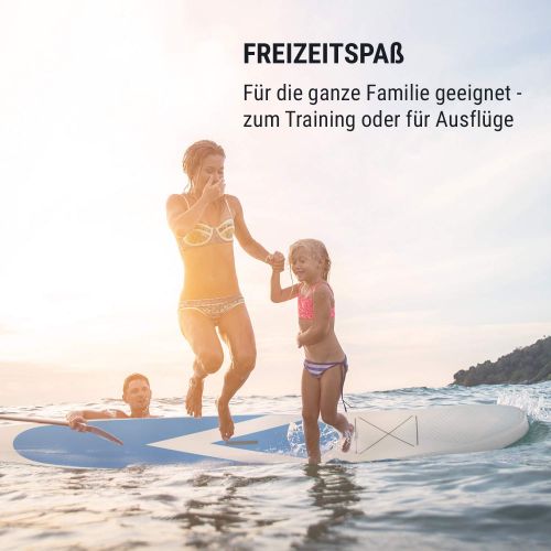  Klarfit Stand Up Paddle Board  Spreestar 305x10x77cm  Aufblasbar Set | SUP Board + Teleskop Paddel + Hochdruck Pumpe + 55L Transportrucksack + Leash DropStitch Technology