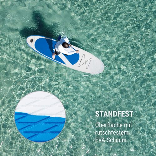  Klarfit Stand Up Paddle Board  Spreestar 305x10x77cm  Aufblasbar Set | SUP Board + Teleskop Paddel + Hochdruck Pumpe + 55L Transportrucksack + Leash DropStitch Technology