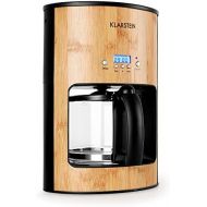 Klarstein Bamboo Garden - Kaffeemaschine, Kaffeeautomat, Coffee-Maker, 1080 Watt, 1,25 L, fuer 10-12 Tassen, Tropfschutz, Warmhalteplatte, Timer, Filterhalter herausnehmbar, Bambus,