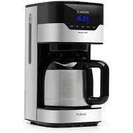 Klarstein Kaffeemaschine Arabica mit Filter - Filter-Kaffeemaschine, 800 Watt, EasyTouch Control, 1.2 L, bis 12 Tassen, inkl. Permanentfilter, silber-schwarz
