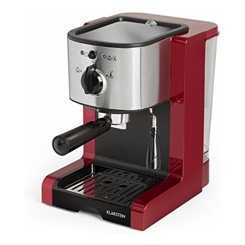  Klarstein Passionata Rossa 15  Espressomaschine  Espresso-Automat  Kaffee-Maschine  1470 Watt  1,25 Liter  automatischer Druckablass  inkl. Milchschaum Duese fuer Zubereitung